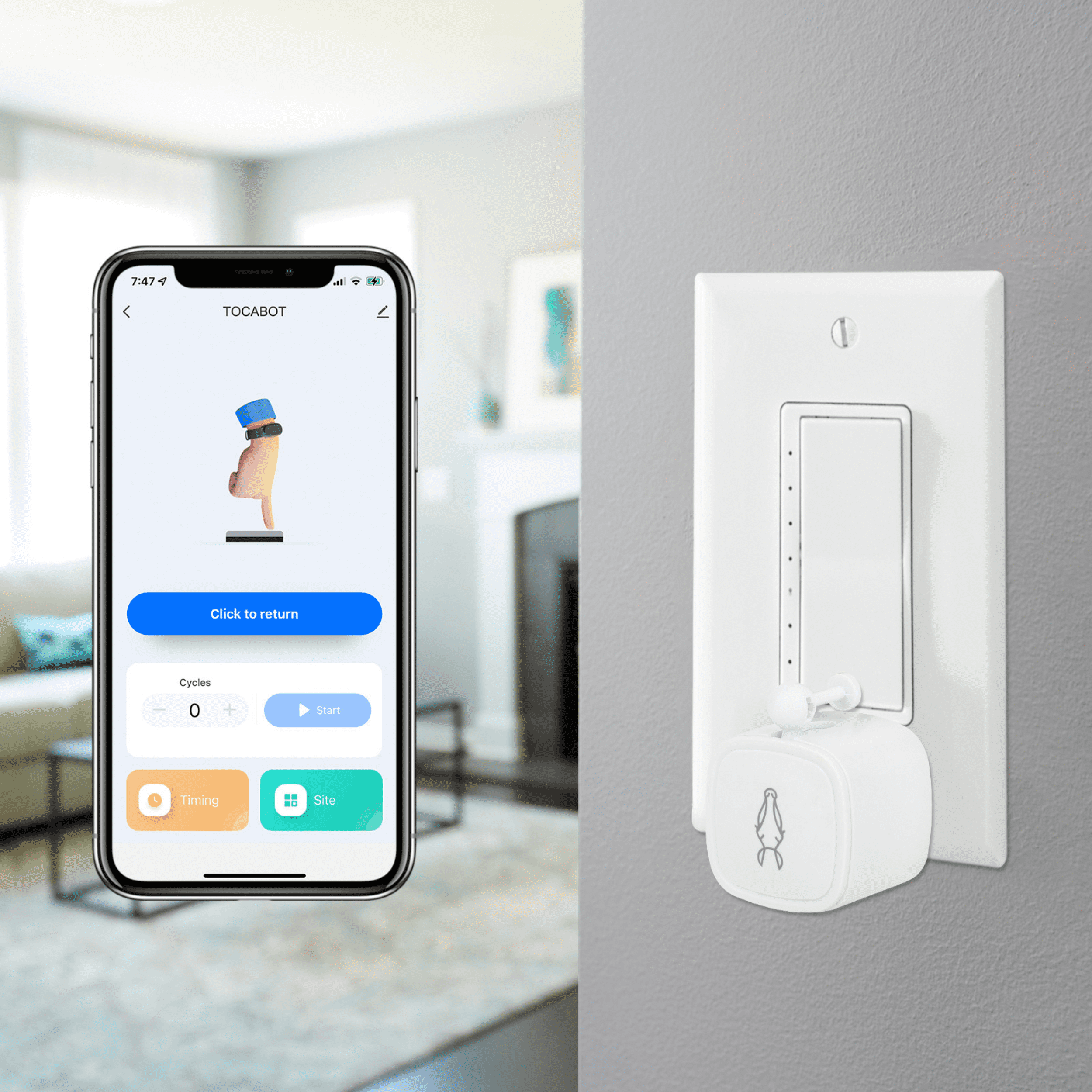 Smart Light Switch Finger Bot, 2 Pack, Control Any Button from your Phone