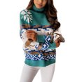 thumbnail image 1 of FOCUSNORM Women's Christmas Turtleneck Sweaters Long Sleeve Knit Tops, 1 of 5
