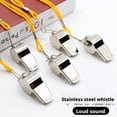thumbnail image 4 of Sifflet d'Urgence en Acier Inoxydable avec Lanière, Sifflet de Survie Extérieur Très Poli pour Camping Randonnée Bateau, Signal Sonore Fort, Résistant à la Corrosion, 4 of 8