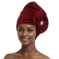 thumbnail image 2 of Head Stretchy Head Scarf African Hair For Natural Hair Turban Headwraps Tie Headbands, Red One Size, Size One Size, 2 of 4