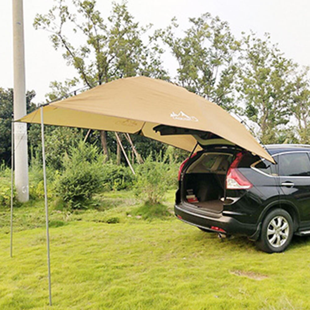 Camping Minivan for Beach Outdoor,Black SUV Sedan Hatchback Easy Setup Small Midsize SUV Tailgate Shade Awning Tent 