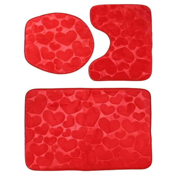 3pcs/set Mat Baño Relebrete Flannel Cushion Coushion Court (D)
