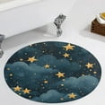 thumbnail image 3 of Colorful Stars Clouds And Moon Round Area Rugs for Bedroom Living Room, 6FT Soft Indoor Circle Carpets, Carpet Home Decor Floor Mat, 3 of 6
