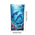 thumbnail image 4 of AZXY Dolphin Coral Reef Print Beach Towel, Oversized Microfiber Quick Dry Sand Free Absorbent Bath Towel for Adults, Ocean Themed Beach Blanket for Pool, Travel, Gym, Camping, 66.93x29.53 Inch, 4 of 7