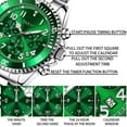 thumbnail image 6 of Taxau Silver Stainless Steel Watches for Men Watch Men Big Green Face Luxury Watches for Men Quartz Reloj para Hombr, 6 of 11