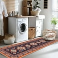 thumbnail image 5 of 3 Piece Boho Kitchen Decor Rug Set, Vintage Floral Bohemian Kitchen Floor Mats, Non Skid Washable Kitchen Runner Carpet 17 "x30+17 "x47+17 "x57 Blue, 5 of 5