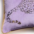thumbnail image 6 of JWH Gold Foil Print Leopard 100% Cotton Pillow Cover Lilac 12x20inch Modern Glam Living Room Bedroom Decor Accent, 6 of 9
