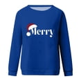 thumbnail image 4 of Nmnitkp Sweatshirt for Women Christmas Printed Comfortable Long Sleeve Round Neck Ladies Sweatshirt Blouse Blue,L, 4 of 4