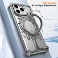 thumbnail image 4 of Magnetic For iPhone 16 Pro Max Phone Case,Personalized Glacier Shape Design,With 360° Rotatable Ring Kickstand,Shockproof Rugged Drop Prottection Heat Dissipation Borderless Phone Case,Silver, 4 of 11
