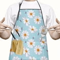 thumbnail image 2 of Lightblue Daisy Flower Purple Petals Apron-Garden Aprons for Women with Pockets-Cotton Linen Waterproof Kitchen Cooking Gardening Aprons Adjustable for Kitchen,Cooking,BBQ and Salon 33x27 Inch, 2 of 7