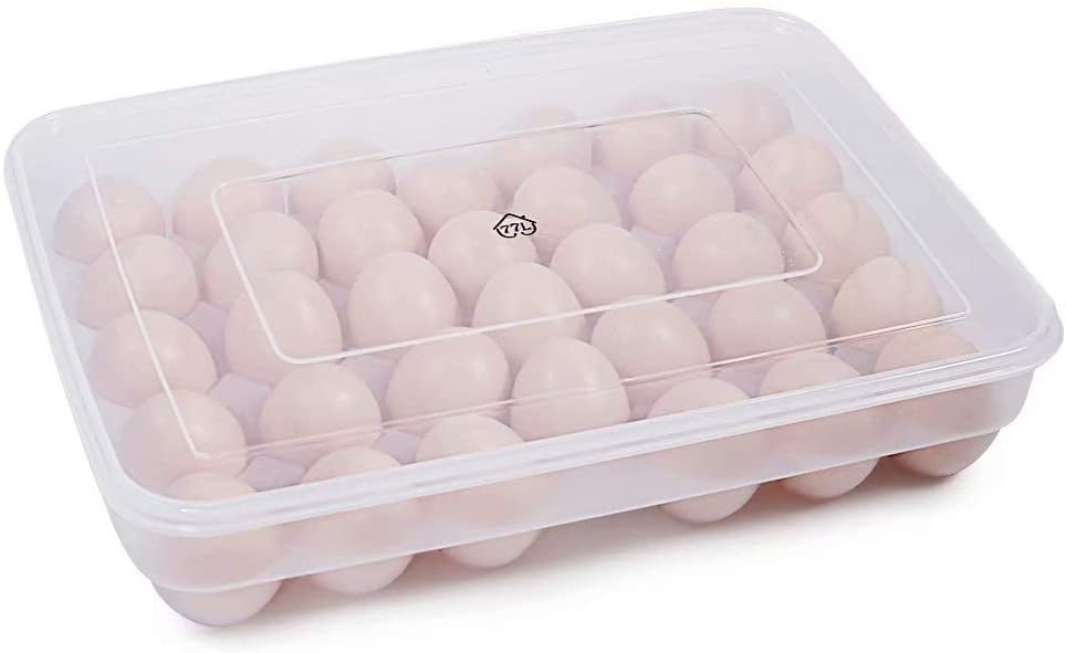 AntiSlip Plastic Egg Storage Container to Safely Store 34 Eggs