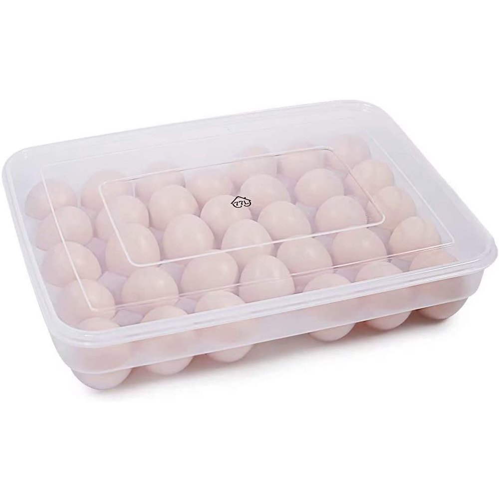 AntiSlip Plastic Egg Storage Container to Safely Store 34 Eggs