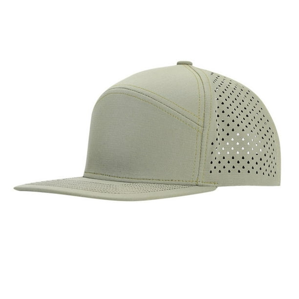 Gorra de béisbol de visera plana para hombre - Gorra ajustable con cierre a presión - Diseño perforado transpirable, talla única para circunferencias de cabeza de 57-60 cm