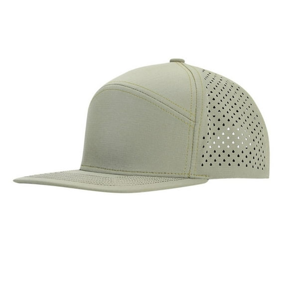 Men Flat Brim Baseball Cap Adjustable Performance Snapback Hat Perforated Cap