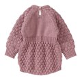 thumbnail image 3 of GiLiling Baby Girls and Boys Knit Romper - Cotton Long Sleeve Sweater Bodysuit for Daily Layering and Travel Wear (Pink, 0-3 Months), 3 of 9