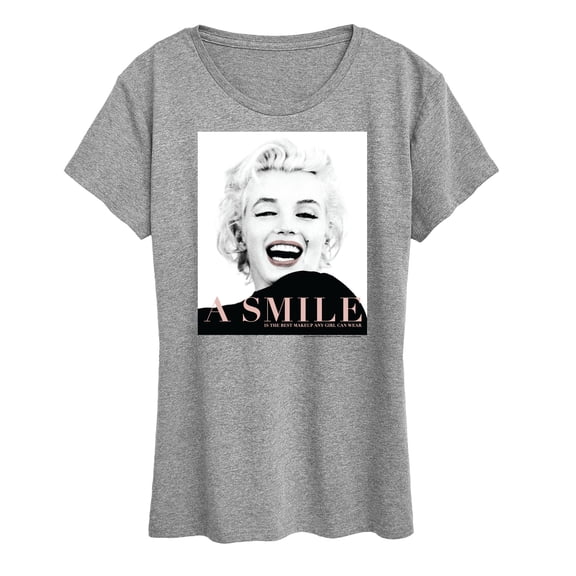 Marilyn Monroe - Smile is the Best Makeup - Women's Short Sleeve Graphic T-Shirt