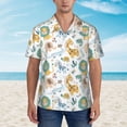 thumbnail image 2 of Yiaed Scandinavian Africa Print Hawaiian Shirt for Men Short Sleeve Button Down Shirts Beach Shirts for Men,3X-Large, 2 of 7