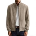 thumbnail image 2 of zejinsd Mens Warm Jackets Autumn Winter Thick Fleece Jackets Stylish Stand Collar Zipper Outerwear Leisure Solid Color Loose Plus Size Coat, 2 of 5
