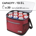 thumbnail image 5 of Tirrinia Thermal Lunch Box for Men Women, 10L Large Insulated Lunch Bag for Adults Lunch Cooler Tote, Students School Work, Red, 5 of 8