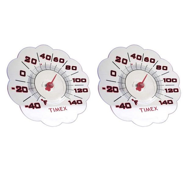 Timex 7Inch Suction Cup Window Thermometer, Set of 2