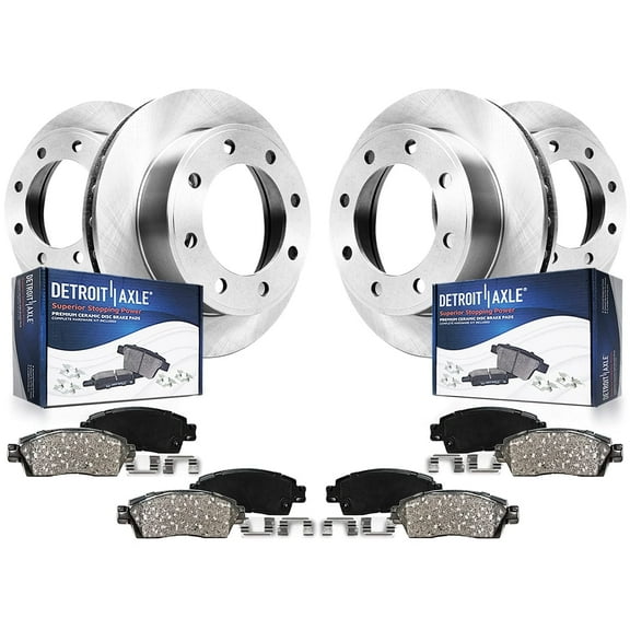 Detroit Axle - 4WD 14.29" inch Front and Rear Brake Kit for 2013-2022 Ford F-250 F-350 Super Duty, Disc Brake Rotors Ceramic Brakes Pads 2014 2015 2016 2017 2018 2019 2020 2021