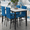 5 Piece Dining Table Sets -Blue, variant on Dining Room Bar Table Set for 4, Kitchen Table Set with 4 Velvet Chairs, Modern Wooden Top Finish Dining Set for Bar, Breakfast Nook, Blue