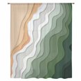 thumbnail image 2 of Sage Green Beach Sheer Curtains 54 Inches Long, Farmhouse Coastal Ombre Sea Waves Art Light Filering Curtains, Breathable Simi Curtain Privacy Drapes for Kitchen Bathroom Small Window Treatment, 2 of 9