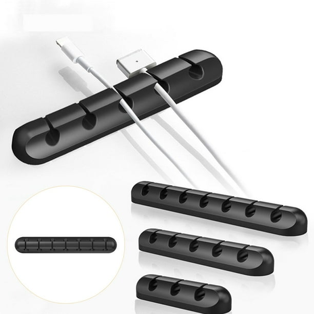 Organizador de cables es de cables Clips de cables para cable de alimentación PC Oficina Auriculares Inicio 7 solt negro Cola Organizador de cables