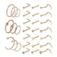 thumbnail image 2 of Anillos para la nariz de 20 g, juego de piercings para la nariz, aro para la nariz, joyería de acero inoxidable para piercing de nariz. Oro rosa, 2 of 5