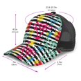 thumbnail image 2 of Zufioo Trendy Colorful Pineapples Print Mesh Baseball Cap, Adjustable Sport Travel Hat Accessory for Men and Women, 2 of 7