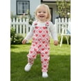 thumbnail image 4 of BemeyourBBs Toddler Baby Girl Valentines Day Outfit Heart Overalls Romper Print Sleeveless Pants Jumpsuit with Pockets Spring Summer Clothes, 4 of 9