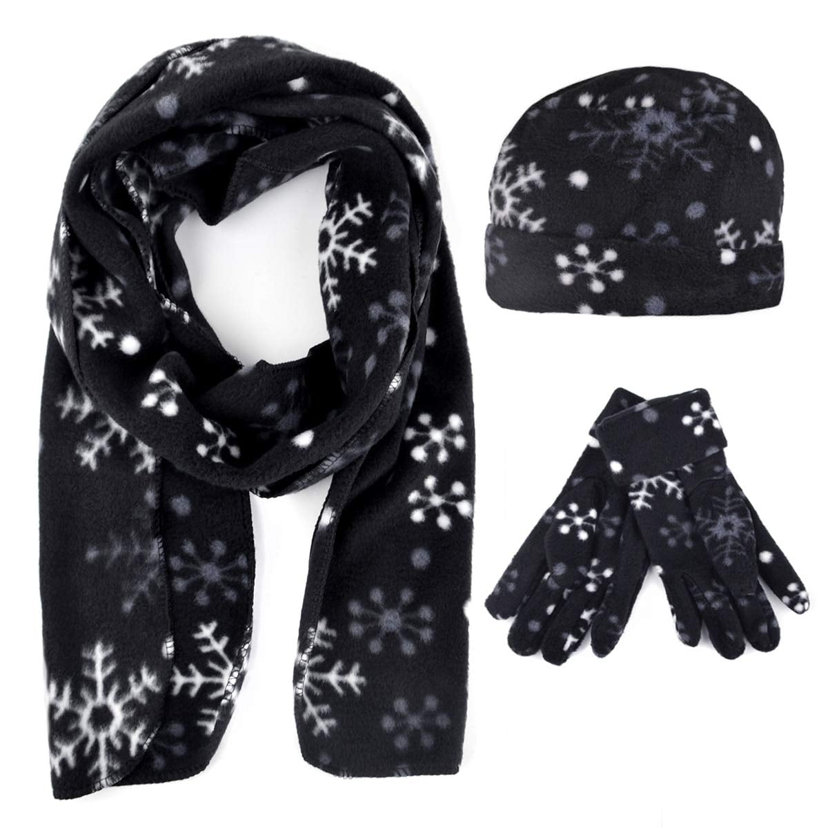 9-Piece Winter Beanie, Scarf & Gloves Set For Women & Men - Fleece Lined, Touch Screen Gloves