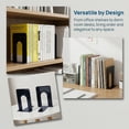 thumbnail image 4 of REGALWOVEN Metal Bookends, Book Ends for Shelves, Reinforced Iron Book Stopper for Heavy Books & Office, 2Pcs Bright Black 5"L x 5.8"W x 6.7"H, 4 of 5