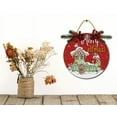 thumbnail image 3 of Merry Elfmas Sign Front for Door Decoration, 12 in Round Wood Wreaths Wall Hanging Outdoor, Farmhouse, Porch, for Spring Summer Fall All Seasons Holiday Christmas, 3 of 5