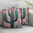 thumbnail image 3 of Shiartex Cacti Flower Pattern Throw Pillow Case Watercolor Cactus and Succulents Printed Pillow Cushion Cover Home Sofa Decorative 18x18in, 3 of 5