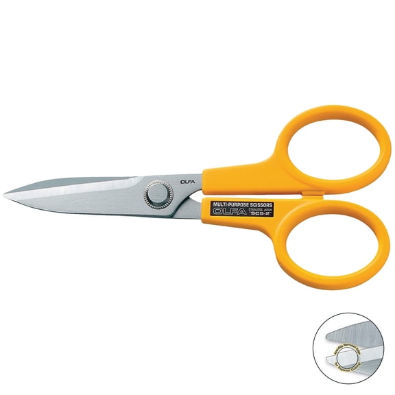 OLFA 9766 Multi-Purpose Industrial Scissor, Orange, Silver, Orange, Silver