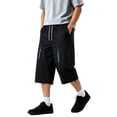 thumbnail image 4 of Summer Mens Cargo Shorts Solid Color Drawstring Pants Outdoor Loose Fit Trousers Casual Athletic Beach Shorts With Pockets, 4 of 4