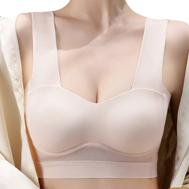 WILLBEST Brasieres Sujetador De Seda Helada Con Tirantes Finos Y Copas Fijas Para Mujer, Nuevo, Sexy, Con Espalda Descubierta Y Fruncido.