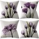 thumbnail image 1 of ZHAOCHENG Fundas de almohada decorativas de 18 x 18 pulgadas, juego de 4 fundas de cojín con flores moradas, fundas de almohada decorativas, 1 of 4
