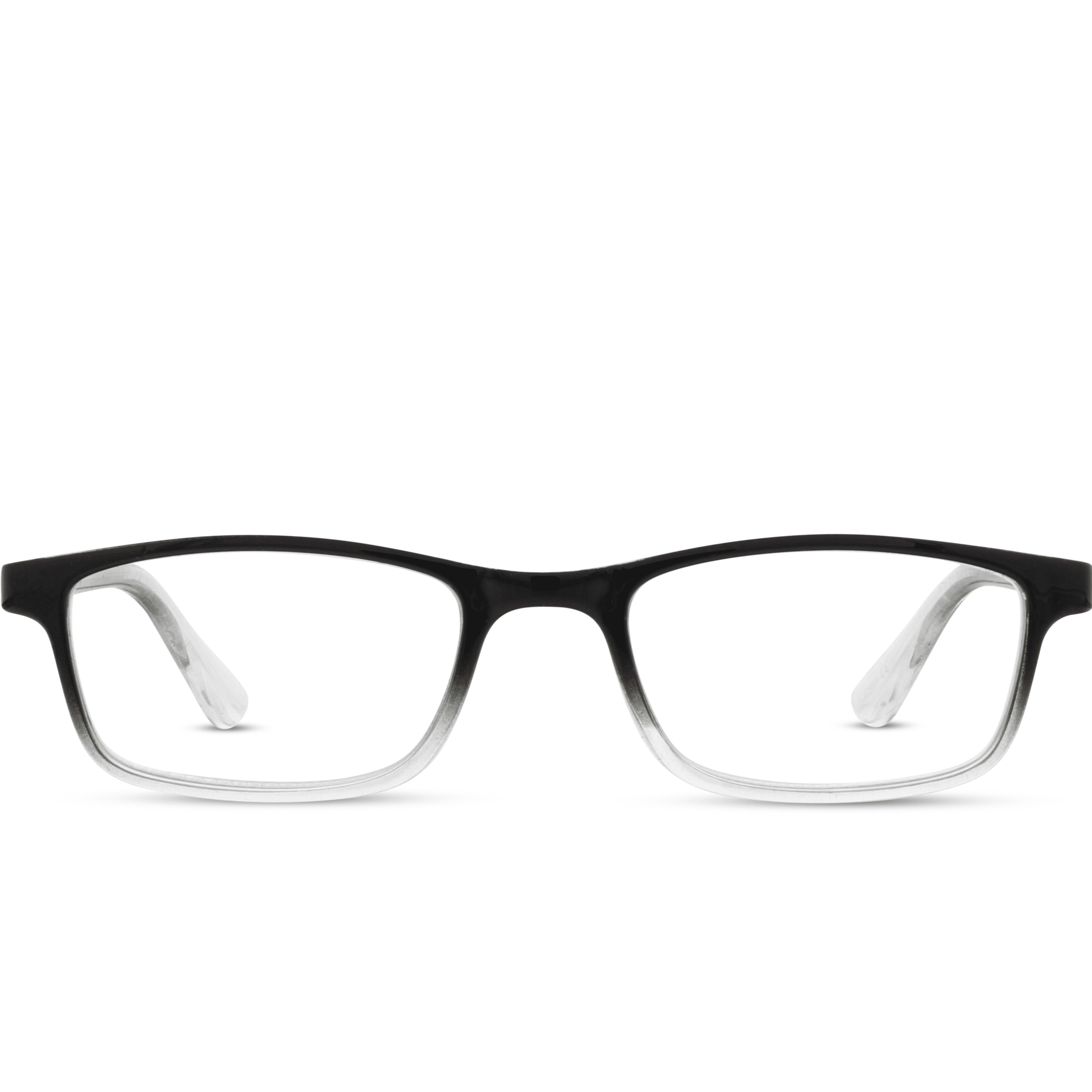 Equate Unisex Reader Glasses with Case, Plastic Lens, Black and Clear