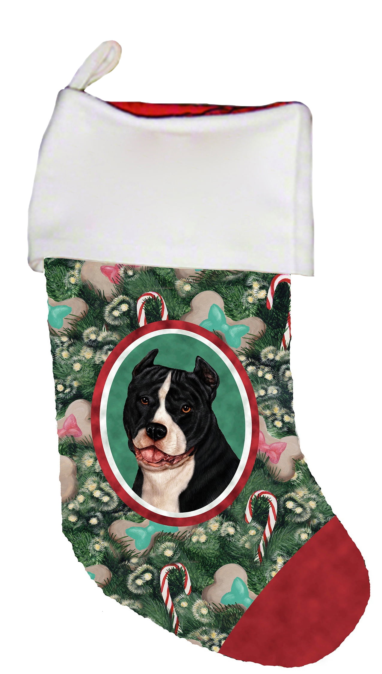 Boston Terrier Dog Needlepoint Christmas Stocking NWT 