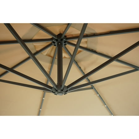 Sun Ray - 10' Offset Aluminum Solar Umbrella - Teal