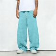 thumbnail image 6 of Baggy Sweatpants Men Casual Drawstring Waist Lightweight Wide Leg Sweat Pants for Men Sky Blue 2XL, 6 of 6