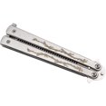thumbnail image 4 of Peine de mariposa de acero inoxidable Balisong plegable plateado, 4 of 5