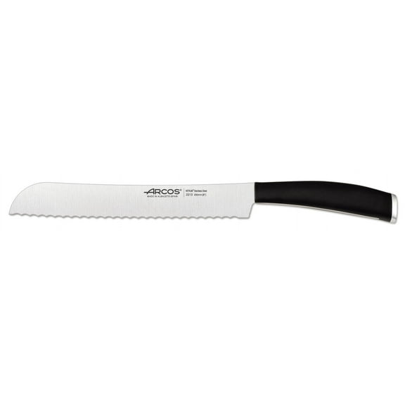 Arcos 8" Bread Knife, Nitrum Stainless Steel, 200mm Blade, Tango Series, Black
