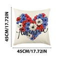 thumbnail image 2 of Patriotic Decor, Throw Pillow Covers 18x18 in 4th of July Linen Pillow Case, American Summer Outdoor Red White Blue Sofa Couch Bed Home Outdoor, 2 of 6