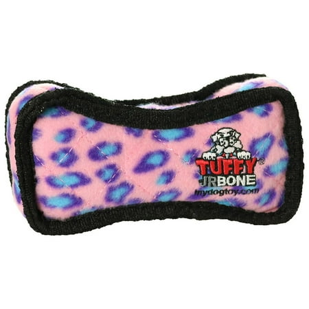 UPC: 0180181907203 | Tuffy Jr. Bone 2 Dog Squeaky Toy with Squeaker  Pink Leopard