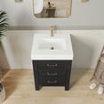 thumbnail image 4 of Leon 24" Single Bathroom Vanity in Fir Wood Black w/Lightning White top&Mirror, 4 of 15