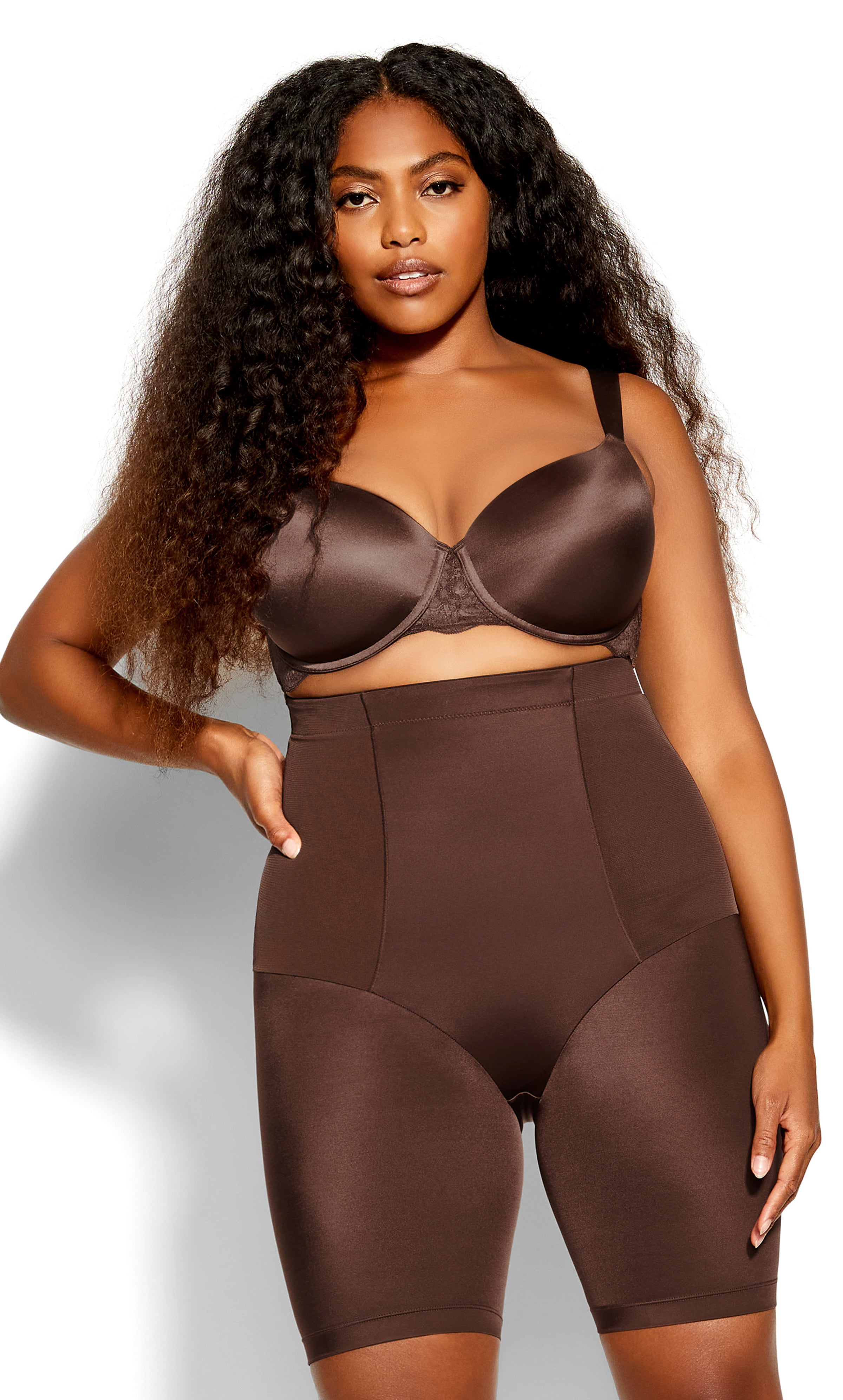 City Chic Women's Plus Size Smooth & Chic Cotton Thigh Shaper 