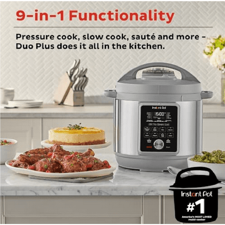 Instant Pot - 6QT Duo Plus Multi-Use Pressure Cooker with Whisper-Quiet Steam Release - Gray